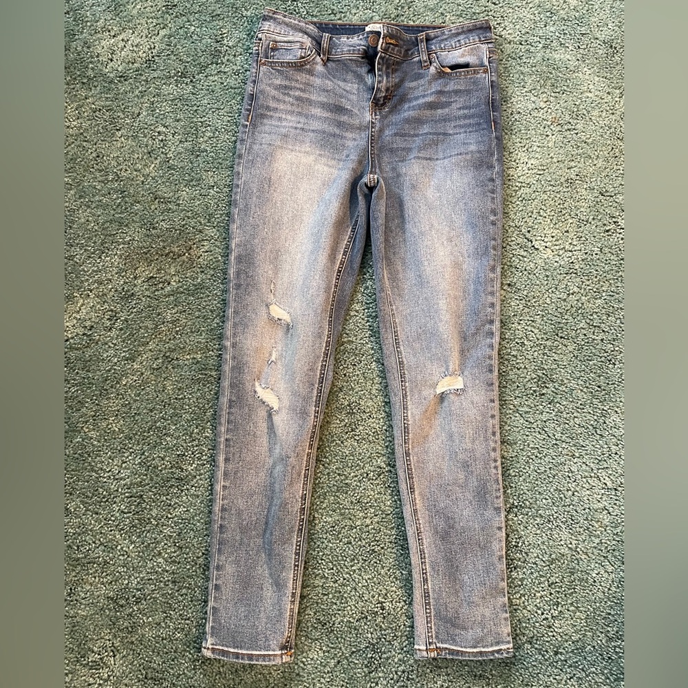 Revery Girls Light Blue Girlfriend Ripped Jeans